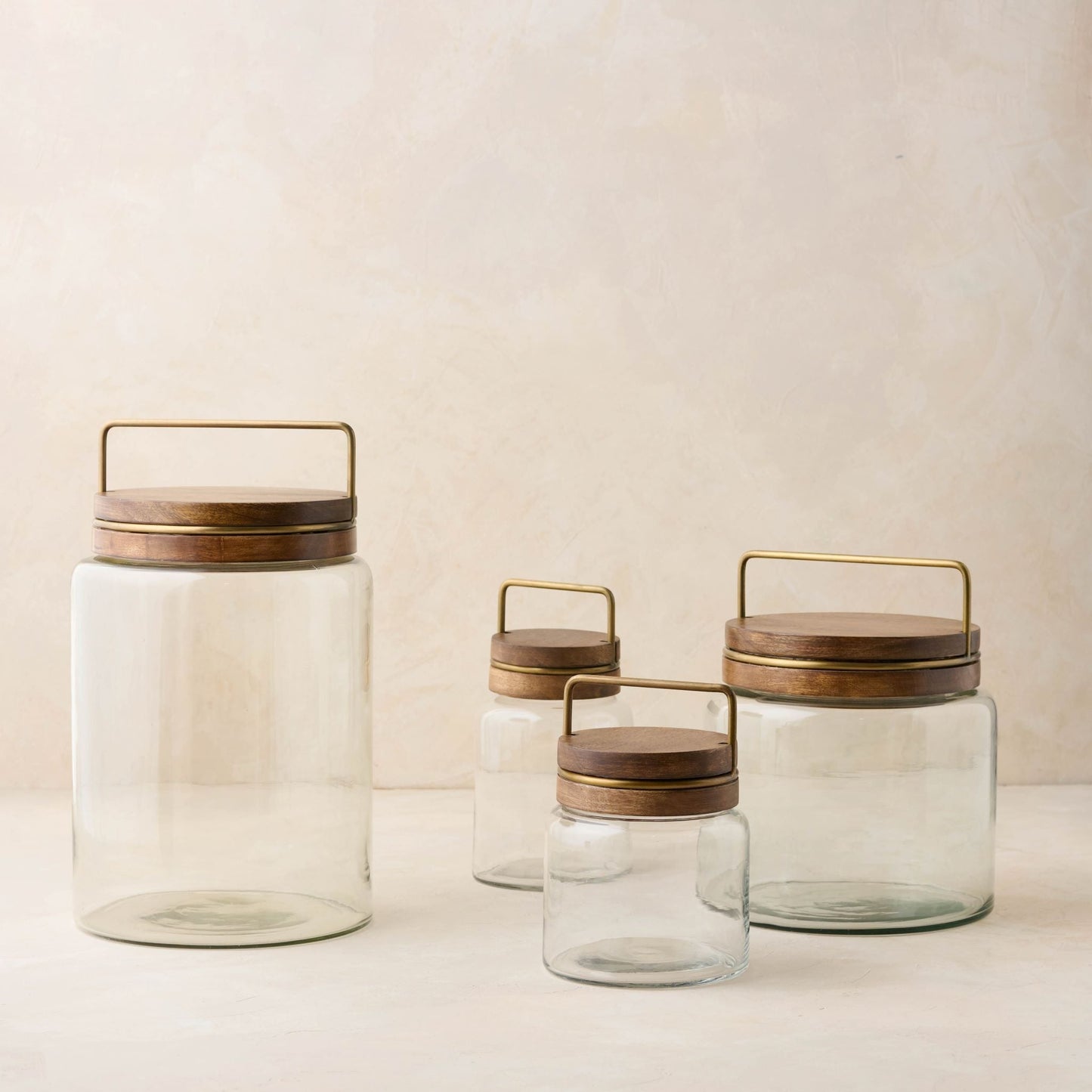 Wood with Antique Brass Canister