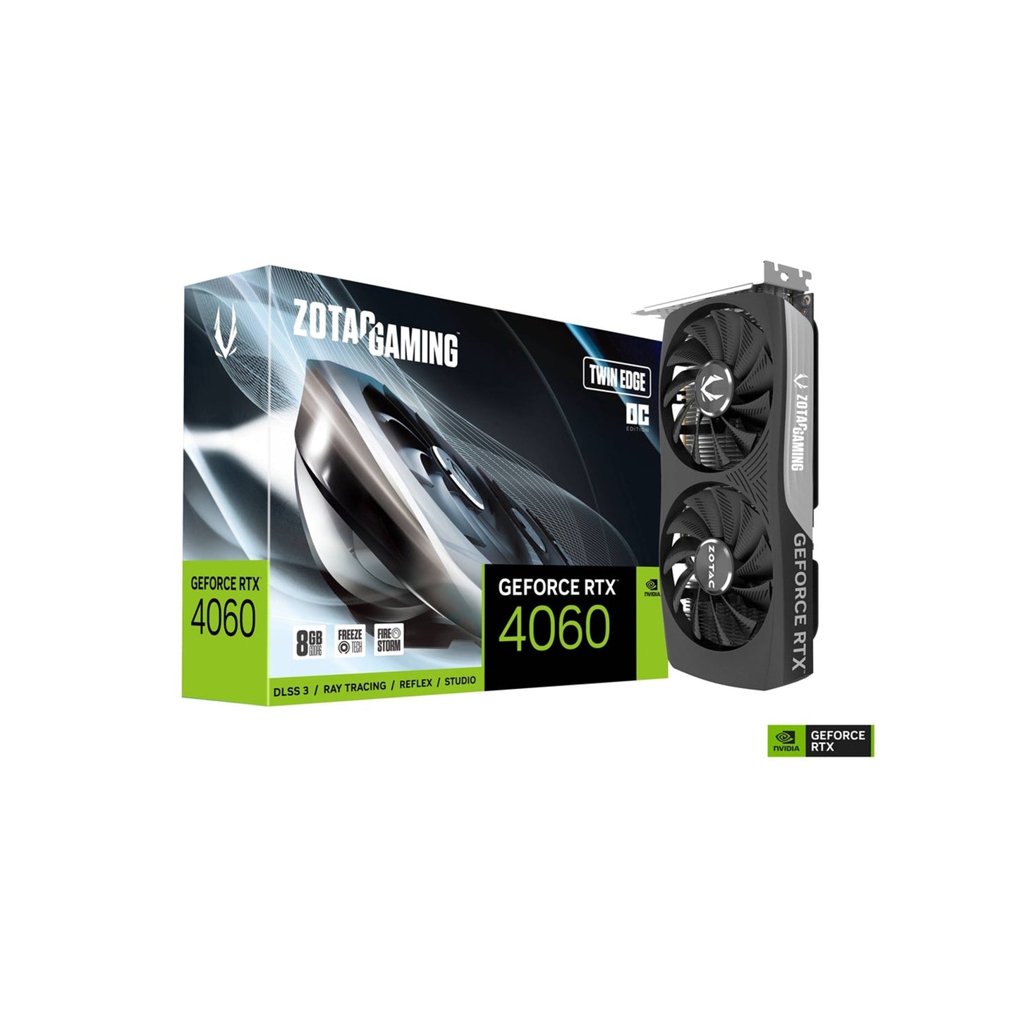 ZOTAC Gaming GeForce RTX 4060 8GB Twin Edge OC Graphics Card, 8GB GDDR6, 128-Bit Memory, Compact design with 2 Slot footprint, 3x Display Port, HDMI - (ZT-D40600H-10M)