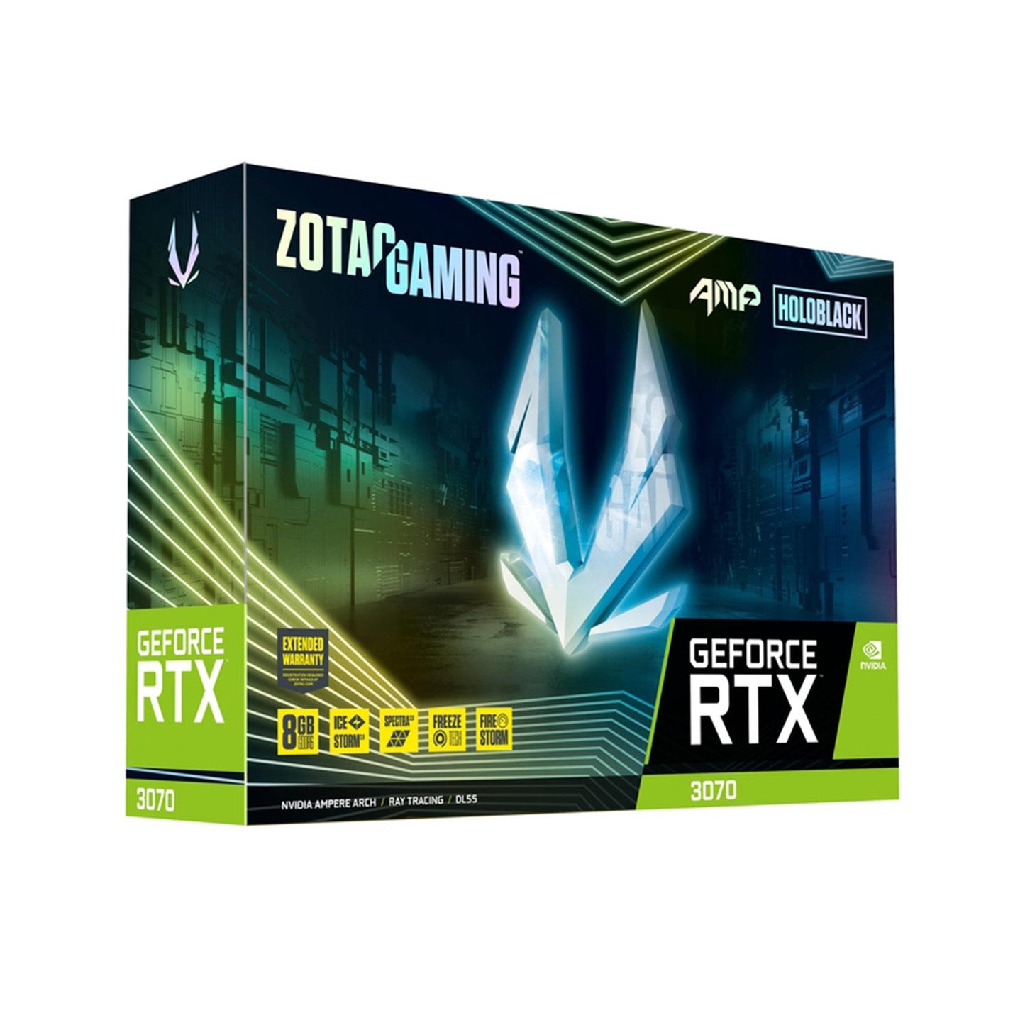 ZOTAC Gaming GeForce RTX 3070  Graphics Card - AMP Holo 8GB Memory GDDR6, PCI Express 4.0 Video Card, Quad Display, 3x Display Port, HDMI 2.1, VR Ready - (ZT-A30700F-10PLHR)