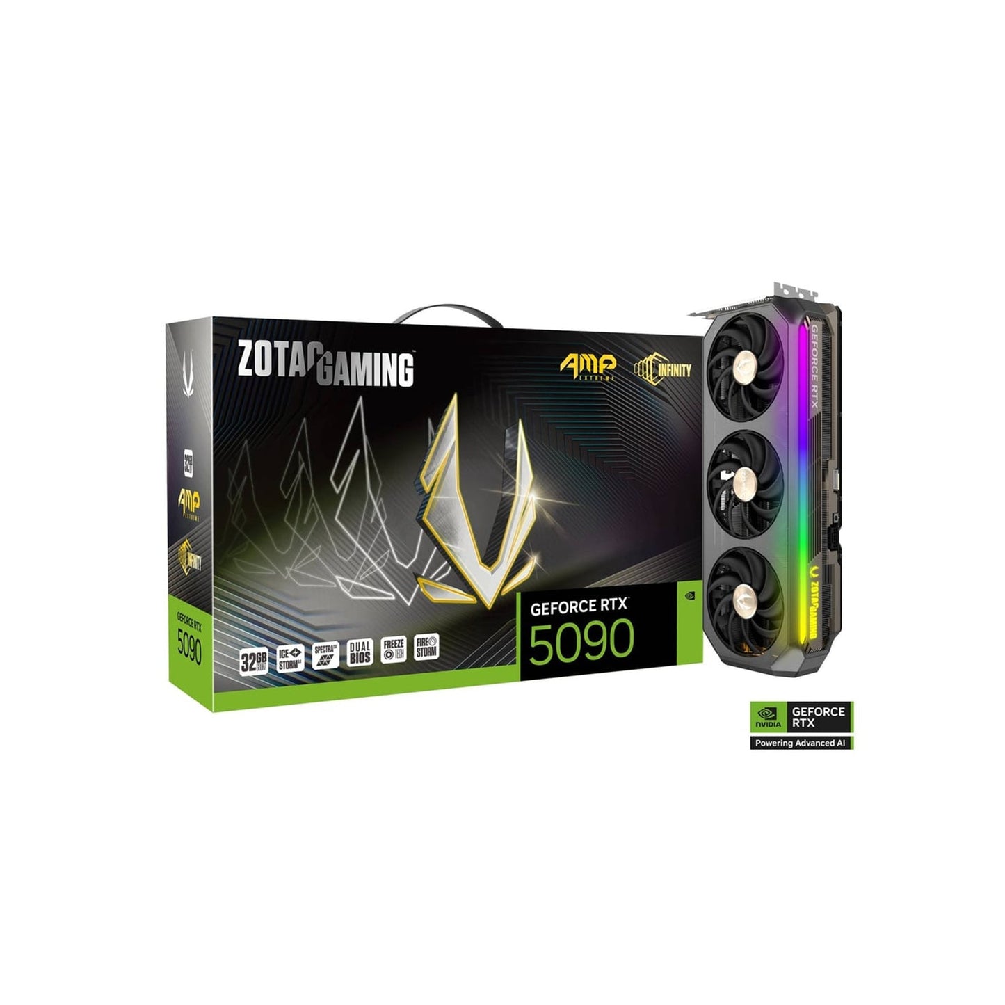 ZOTAC GAMING GeForce RTX 5090 AMP Extreme INFINITY Graphics Card - 32GB GDDR7, 512-Bit Memory, IceStorm 3.0 Cooling With BladeLink Fans, 3 x DisplayPort / HDMI - (ZT-B50900B-10P)