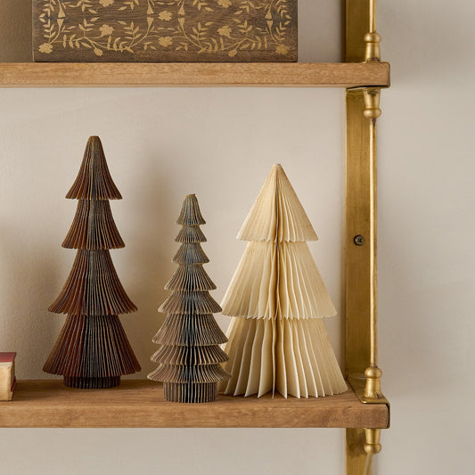 Winter Neutrals Set of 9 Decorative Paper Trees