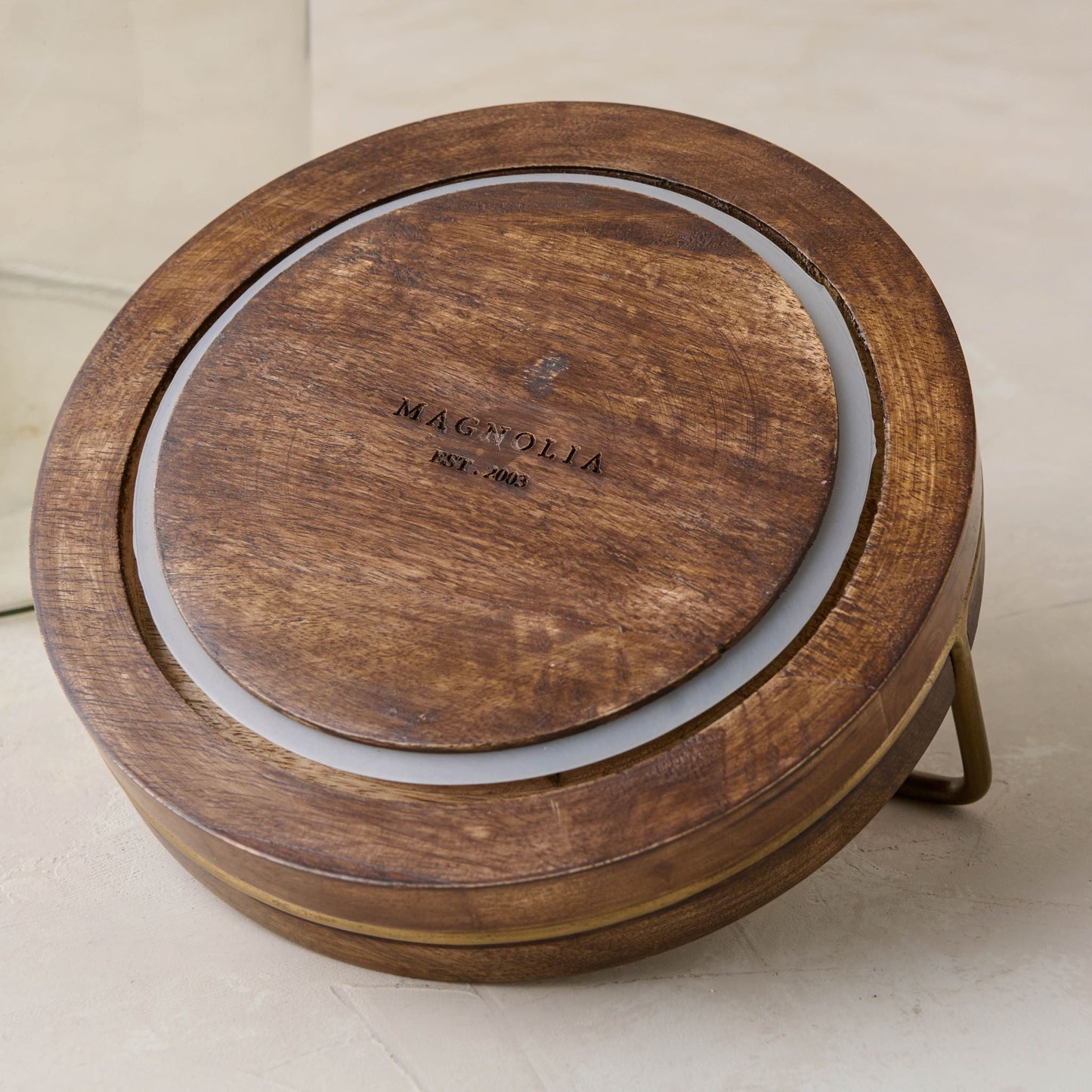 Wood with Antique Brass Canister