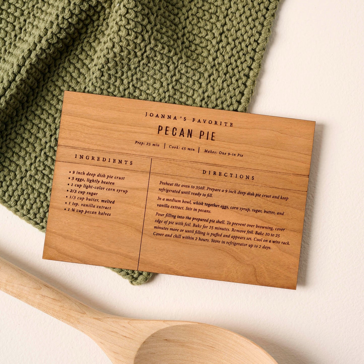 Wooden Recipe Card